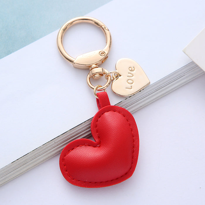 Wholesale Leather Love Earphone Bag Key Chain Luggage Bag School Bag Small Pendant
