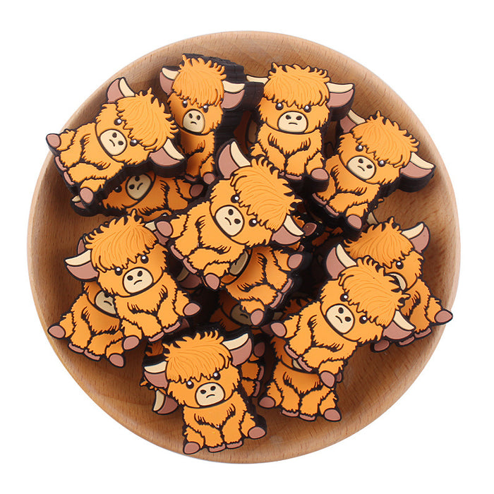 Wholesale Cartoon Yak Silicone Focal Beads JDC-BDS-GuangTian010