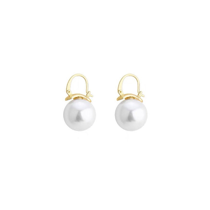 Wholesale Pearl earrings with retro temperament, simple and high-end texture for women, copper ear hooks for earrings