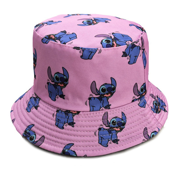 Wholesale Printed fisherman hat cartoon double-sided basin hat outdoor travel sun protection hat