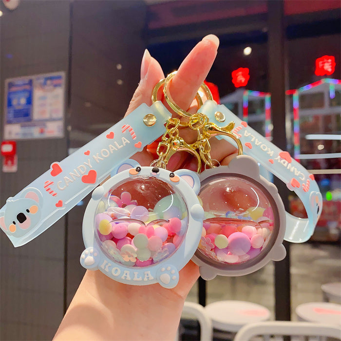 Wholesale Acrylic Oil-Filled Candy Koala Keychain