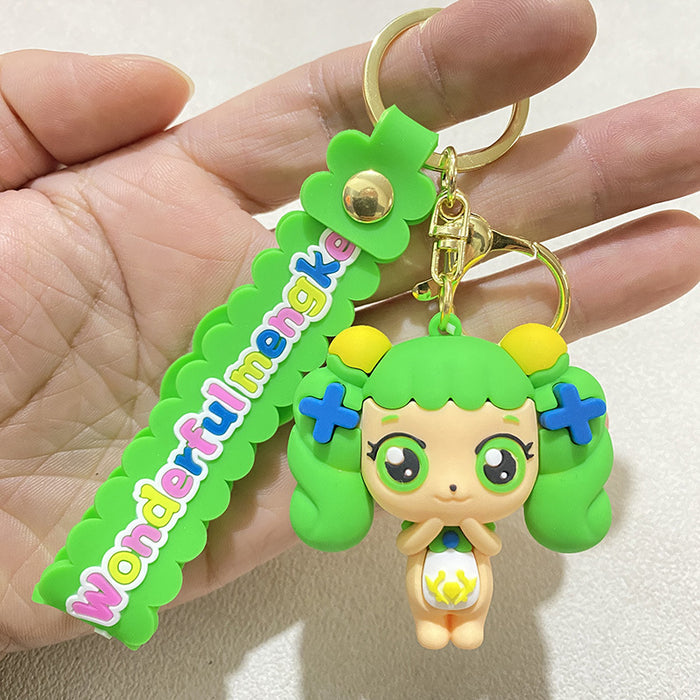 Wholesale Cartoon ful Cute Keychain Pendant Student Bookbag with Bell Pudding Dog Doll Pendant