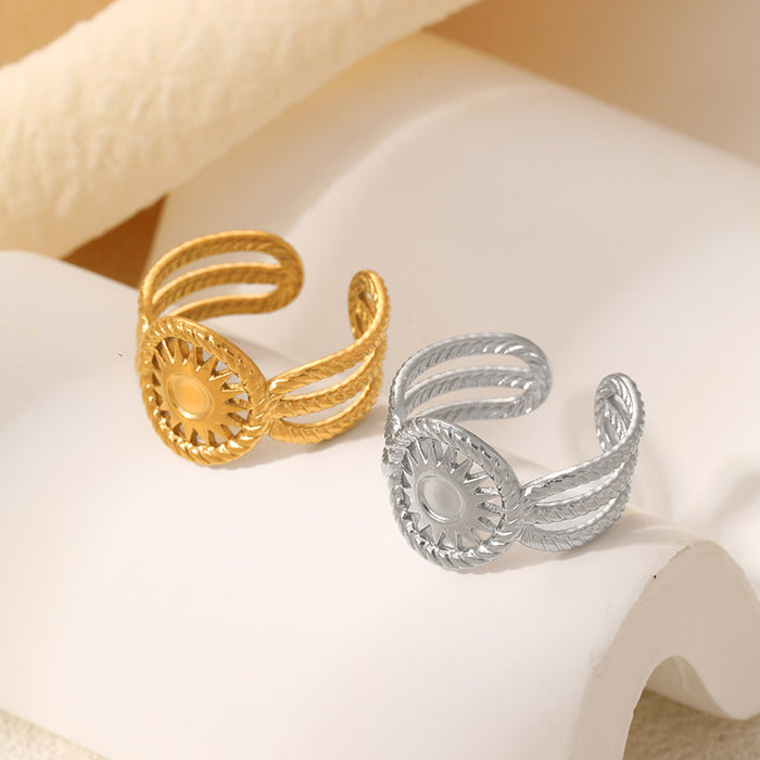 Wholesale Stone-set vintage jewelry,  elegant open stainless steel ring