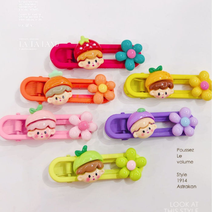 Wholesale  New Children's Cartoon Hairpin Headwear Girly  Side Bangs Candy Color Girls' Hair Accessories Hairpin