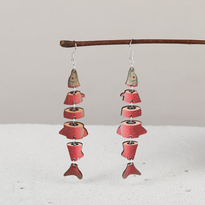 Wholesale personalized acrylic wooden earrings