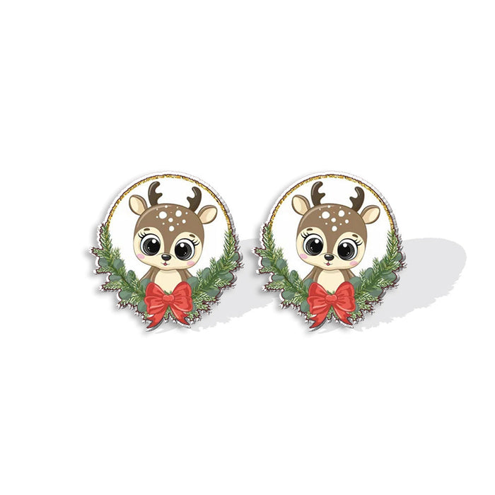 Boucles d'oreilles en gros acrylique Christmas Moose Cat JDC-ES-XIANGL078