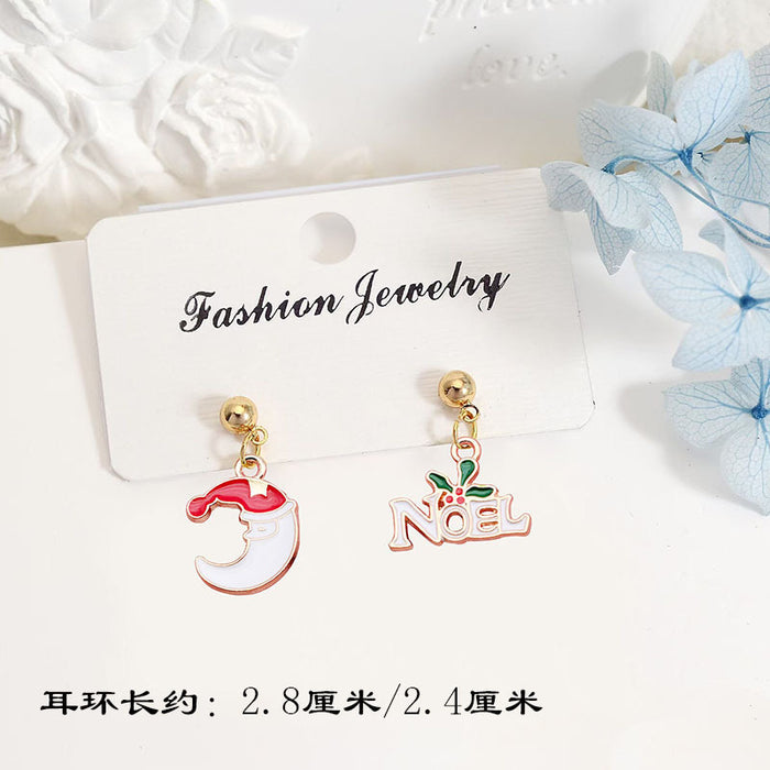 Wholesale Alloy Christmas Earrings Santa Reindeer Bell Pendant Boutique Resale MOQ≥2