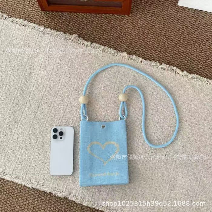 Wholesale Knitted Crossbody Bag with Rope and Beads Cute Phone Purse MOQ≥3