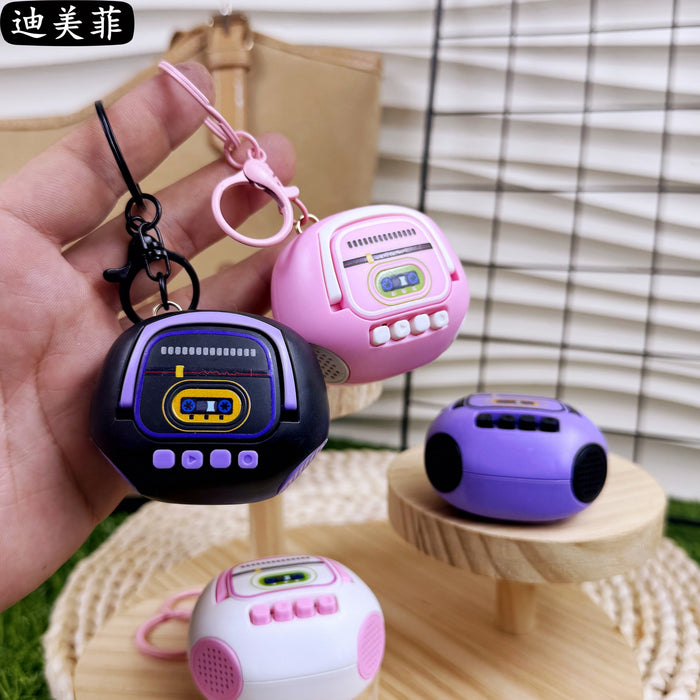 Wholesale Nostalgic Retro Recorder Keychain Cute Cartoon Mini Audio Sound Small Toy Student Pendant Small Gift