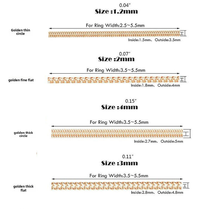 Wholesale Gold transparent plastic invisible ring size spring rope transparent ring adjuster