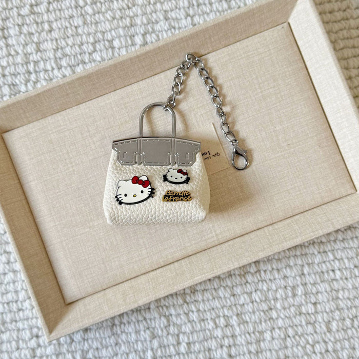 Wholesale Handmade leather small bag keychain