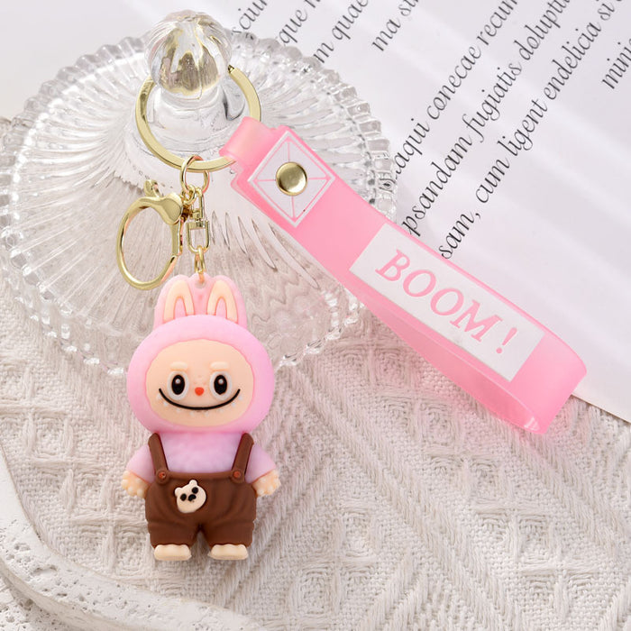 Wholesale Plush Overalls Keychain Cartoon Soft Rubber Pendant Little Keychain Gift