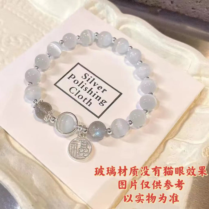 Wholesale Glass material butterfly bracelet niche design gray moonlight bracelet versatile temperament