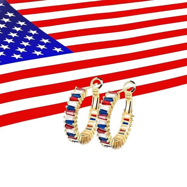 Wholesale Personalized colored zircon ear buckle copper plated genuine gold retro ear ring earrings