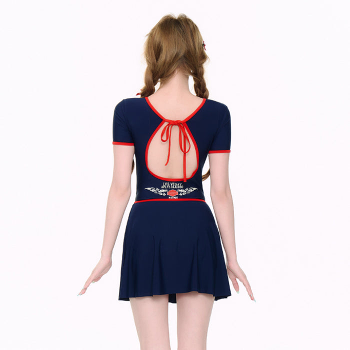 Wholesale Advanced swimsuit new conservative short sleeved one-piece cute two-piece set