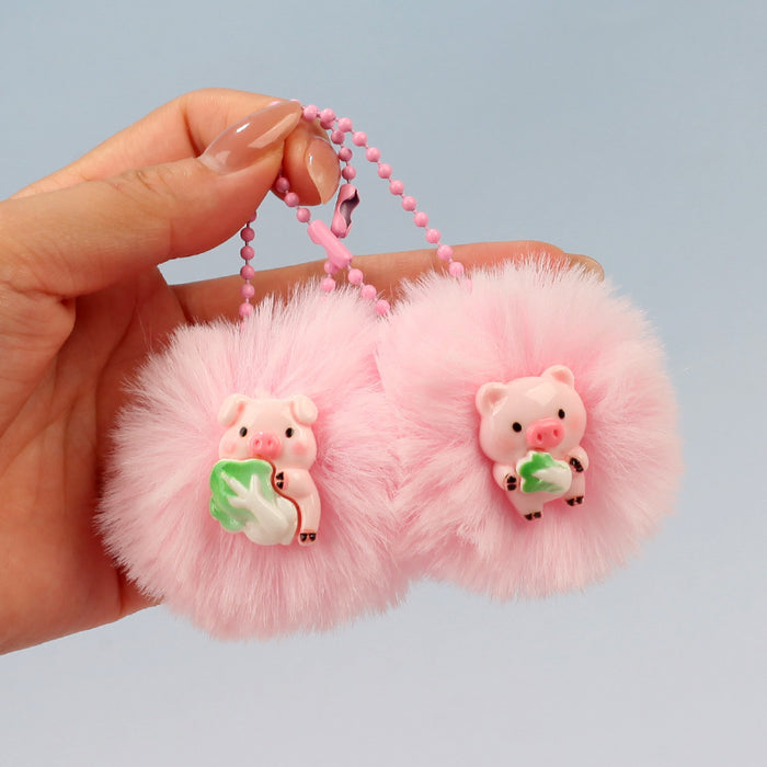 Wholesale Cabbage Pink Pig Plush Keychain Bag Charm Chic Fashion Accessory Gift For Boutique Resale