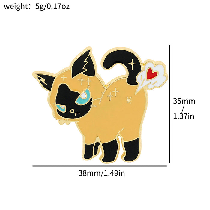 Wholesale Cute cartoon funny personality kitten brooch cat metal badge clothes bag accessories