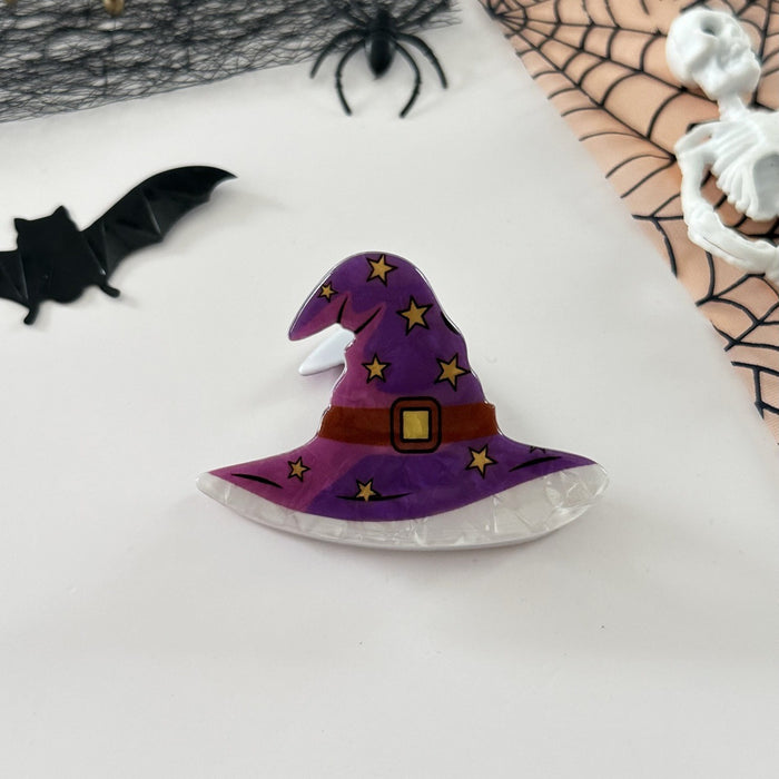 Wholesale headdress funny skull pumpkin clip witch hat ghost hairpin half-tied ponytail clip hair accessories