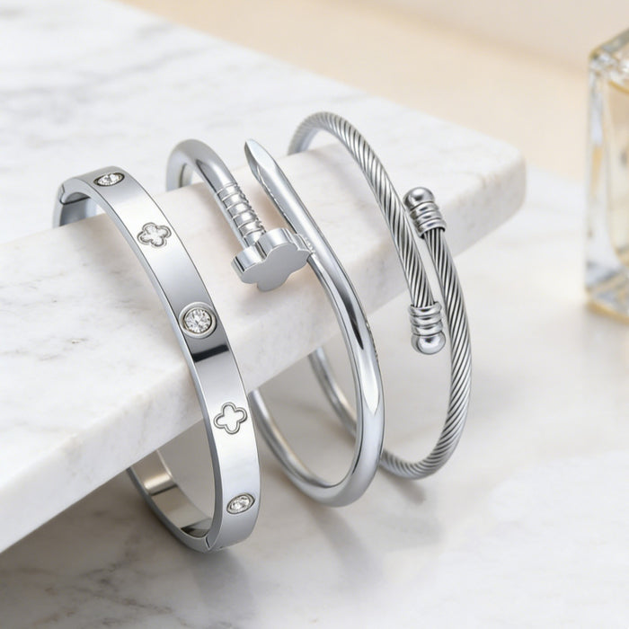 Wholesale Stainless steel bracelet set stackable bracelets