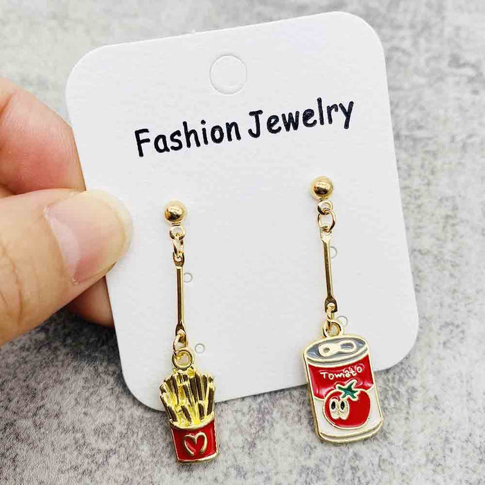 Wholesale Alloy Oil Drop Earrings Beer Red Wine Glass Coffee Gourmet Drink Pendant Earrings