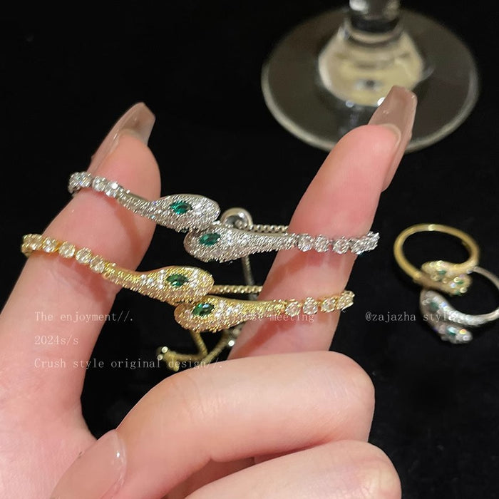 Wholesale Full Diamond Spirit Snake Bracelet, Light Luxury, Fashionable, High End, New Year's Style Jewelry