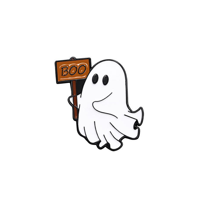 Wholesale Alloy Brooch With Baking Paint Rhinestone Dark Series Ghost Pumpkin Demon Cartoon Design Trendy Gift