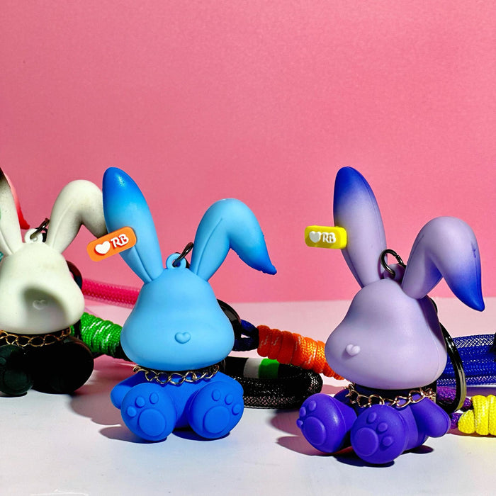 Wholesale Creative rabbit cartoon car keychain, backpack decoration, couple keychain