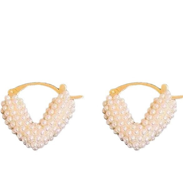 Wholesale Personalized Xiaomi Bead Love Ear Buckle Light Luxury Luxury Luxury Fashion Niche Design Earrings