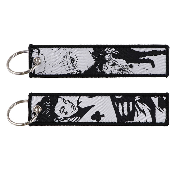 Wholesale Cartoon  Anime Woven Label Keychain Lanyard Woven Fabric