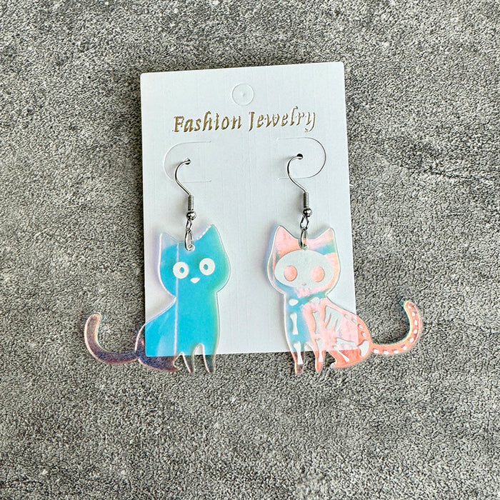 Wholesale Acrylic Cat Earrings Colorful Cat Design Fashion Accessory