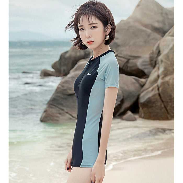 Wholesale One-piece sports swimsuit, two-piece skirt style flat angle hot spring swimsuit