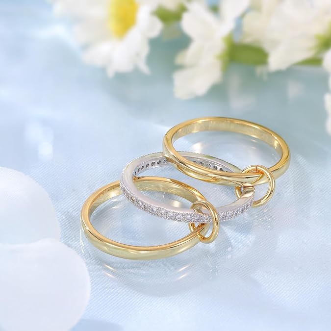 Wholesale Fashion niche temperament, creative personality, handmade jewelry, copper gold-plated four layer intermediate diamond ring wholesale