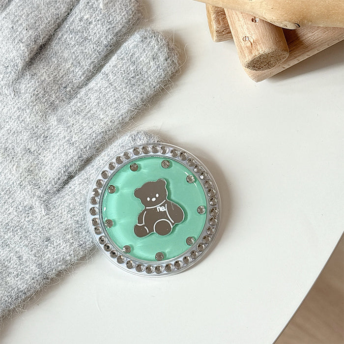 Wholesale Bear-Shaped Mirror Phone Holder with Rhinestones