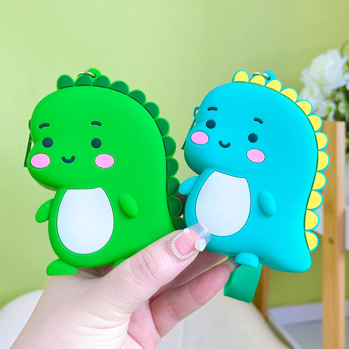 Wholesale Dinosaur silicone zero wallet key chain small wallet car key pendant mini storage bag pendant