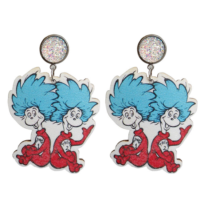 Wholesale Cartoon Wooden Earrings JDC-ES-HeYi096