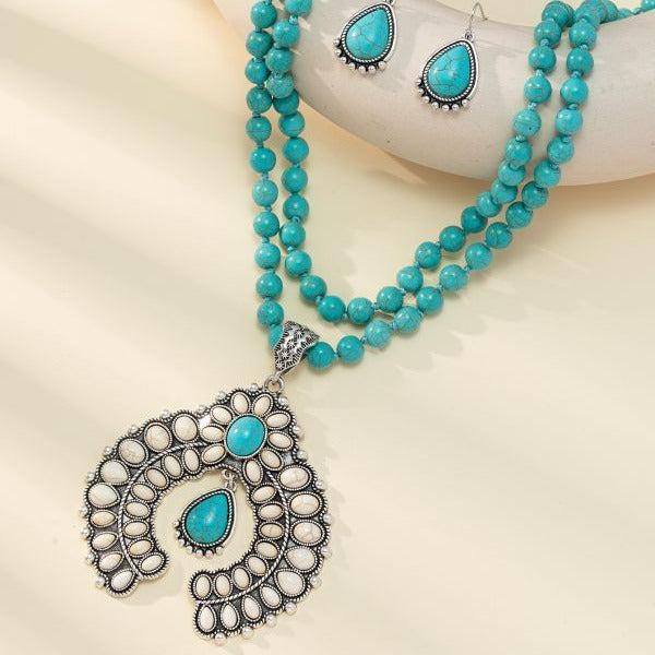 Wholesale Vintage Floral Statement Earring and Necklace Set