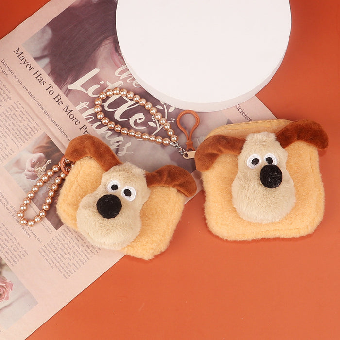 Wholesale Stylish Plush Animal Coin Purse With Bead Chain Cute Storage Bag For Earphones Street Style Fashion Accessory