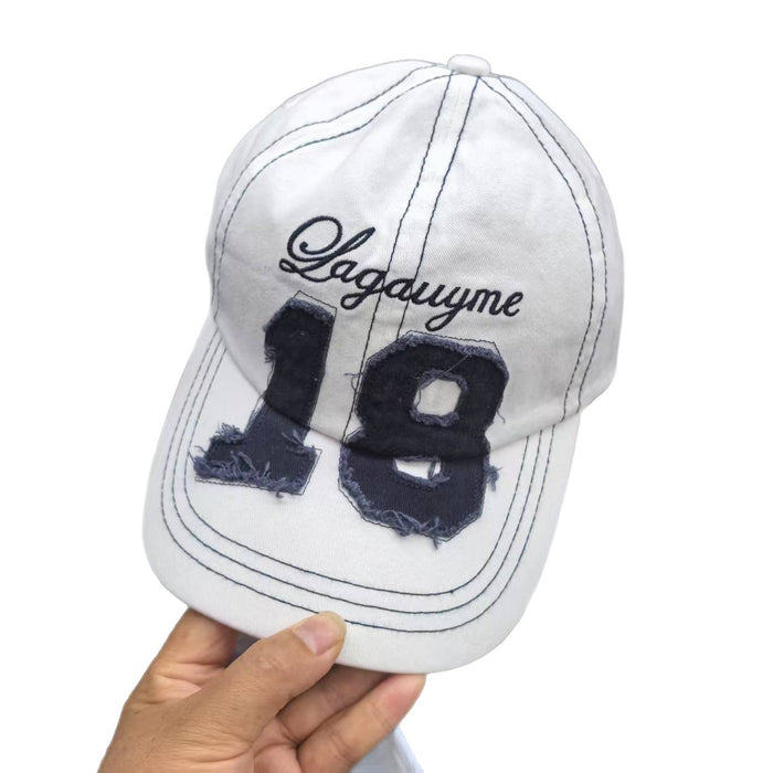 Wholesale Letter duckbill cap, women's casual versatile wide brimmed baseball cap, men's big head circumference, sun shading