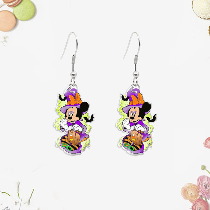 Wholesale  party creative earrings cute asymmetrical acrylic heat shrinkable earrings