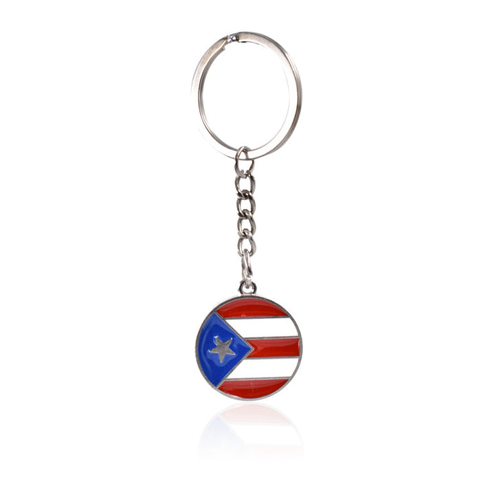 Wholesale Puerto Rican Color Dripping Oil Zinc Alloy Keychain JDC-KC-TianG029