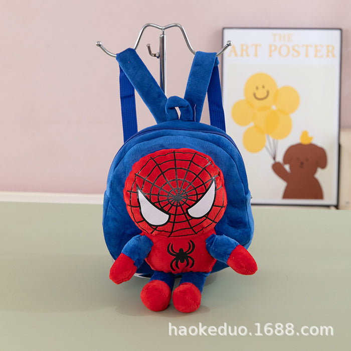 Wholesale Plush small backpack kindergarten school bag cartoon cute girl boy plush backpack