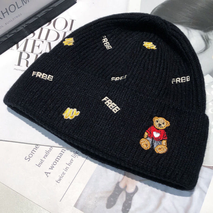 Wholesale Autumn and Winter Bear Wool Is Cute Knitting Cap JDC-FH-Yiguan001