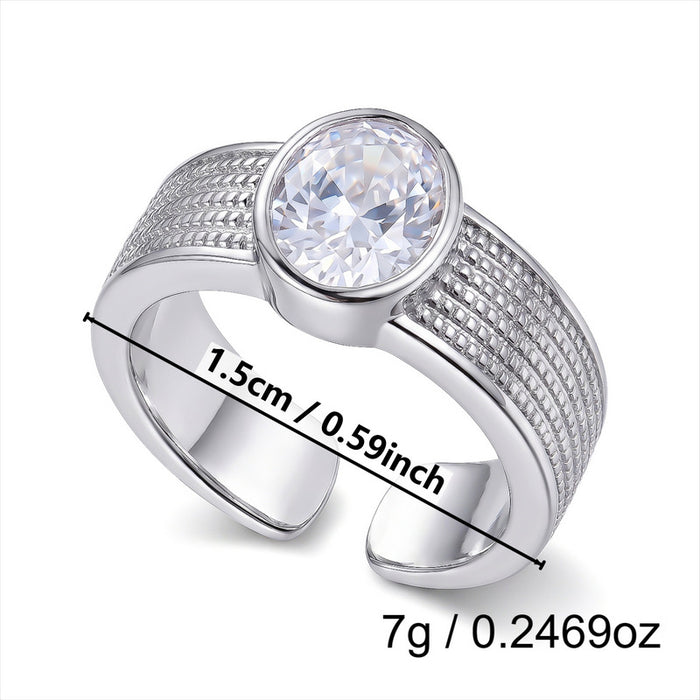 Wholesale Geometric Stackable Ring with Zircon Copper Plated Fashion Jewelry Accessory