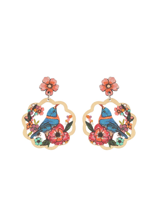 Wholesale nut Tree Flower Bird Hollow Earrings Love Earrings Personalized