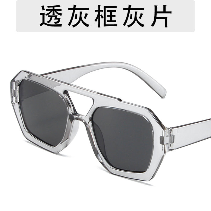 Wholesale Fashion Sunglasses Large Frame Double Beam Sunglasses Leopard Pattern Color Personalized Wearing Glasses