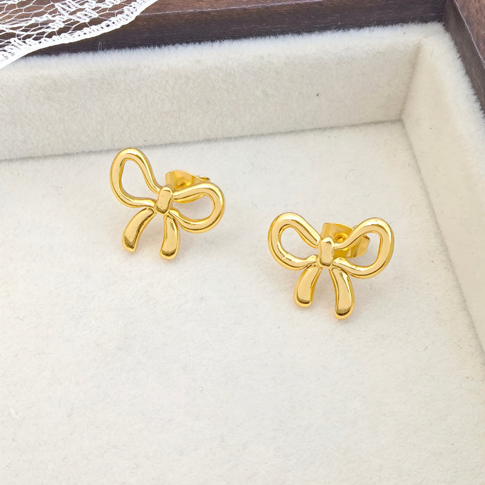 Wholesale Simple bow titanium steel necklace set