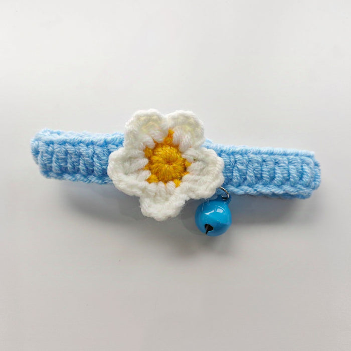 Wholesale Cat Collar Flower Bell Cute Bow Tie Dog Scarf Decoration Accessories Wool Crochet