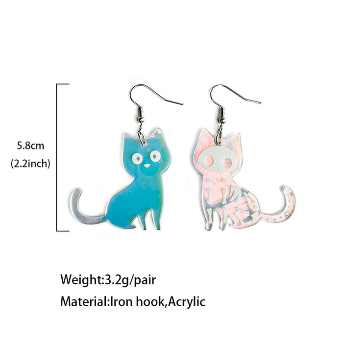 Wholesale Acrylic Cat Earrings Colorful Cat Design Fashion Accessory