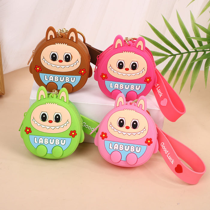 Wholesale New Cartoon Wallet Cute Keychain Storage Bag Silicone Doll Cute Portable Wallet