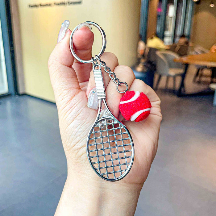 Wholesale Simulated tennis keychain pendant, sports event souvenir, tennis keychain gift